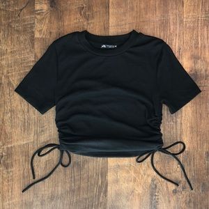 ZARA RUCHED DRAWSTRING T